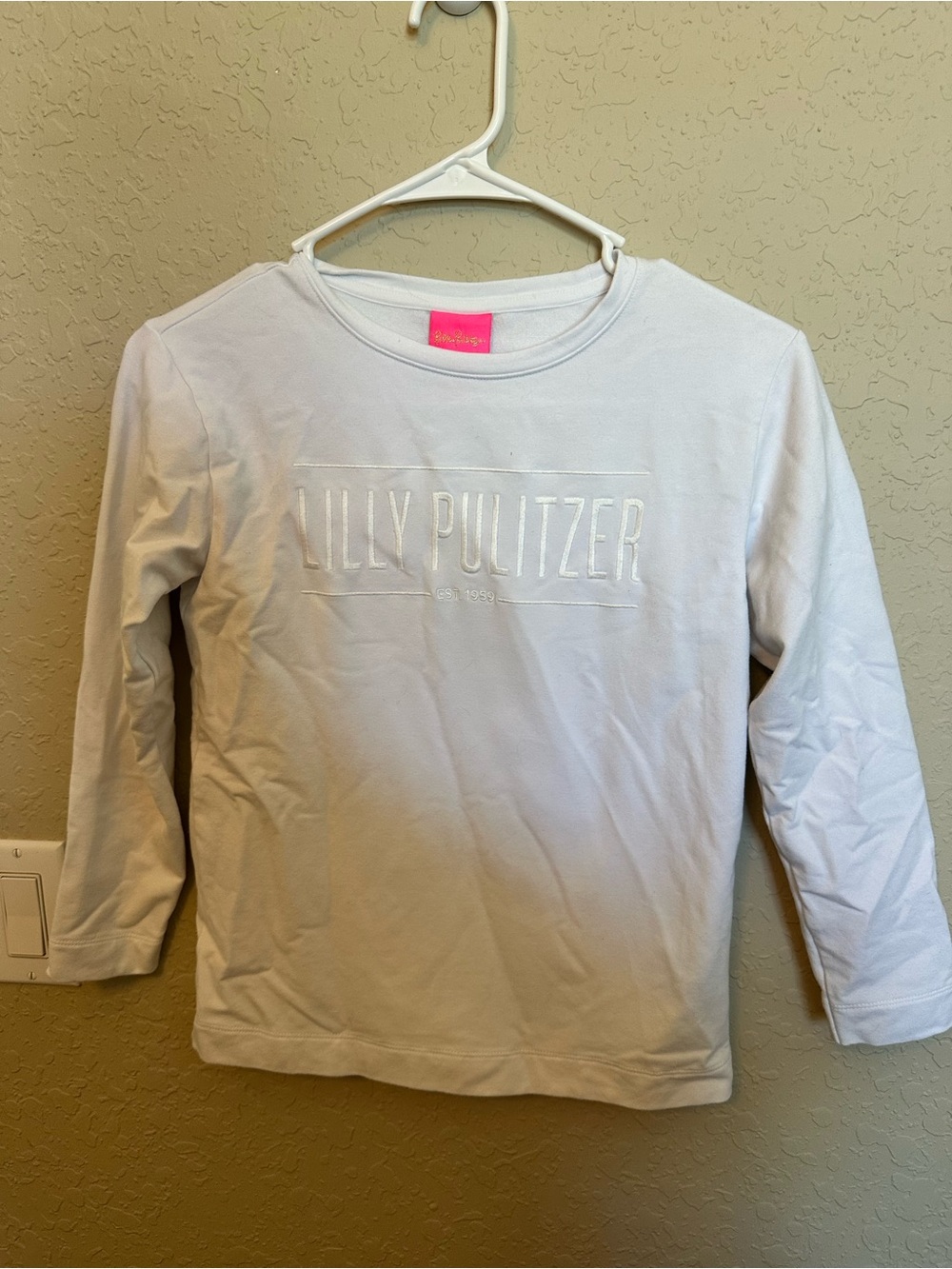 Lilly Pulitzer White Long-Sleeve Logo Tee